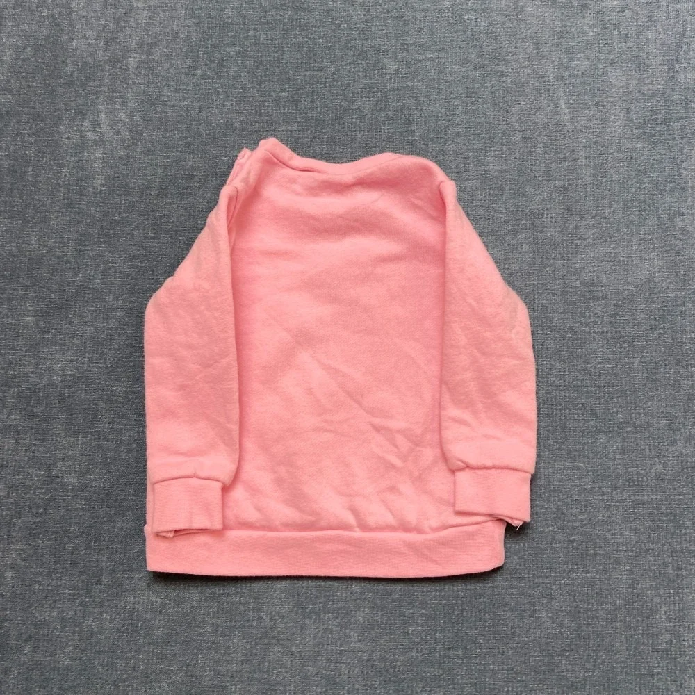 Nike Sweatshirt Toddlers 12M Pink Cotton Fleece Lined Ribbed Hem Swoosh Logo